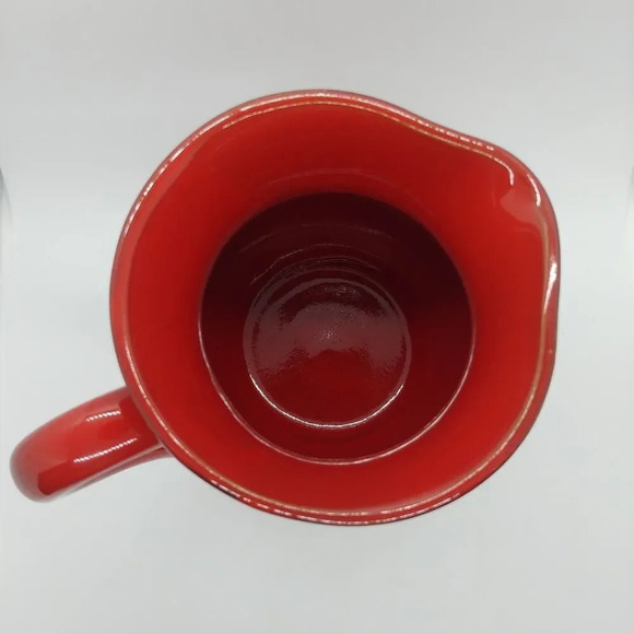 Red Ombre Italian Pottery Pitcher with Handle - Picture 6 of 7